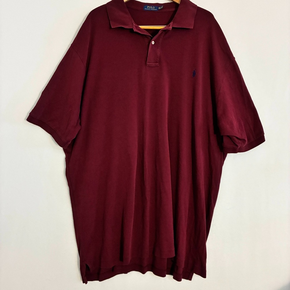 Polo Ralph Lauren Polo Shirt Men's 4XLT Burgundy Pony Logo Golf Preppy Party